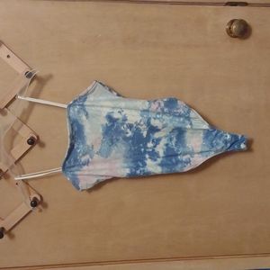 Plue and pink bodysuit